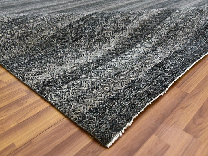 10'0" x 10'0" New Hand Knotted Grey Wool Square Oriental Rug - MOA10279460