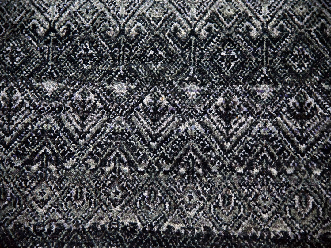 10'0" x 10'0" New Hand Knotted Grey Wool Square Oriental Rug - MOA10279460