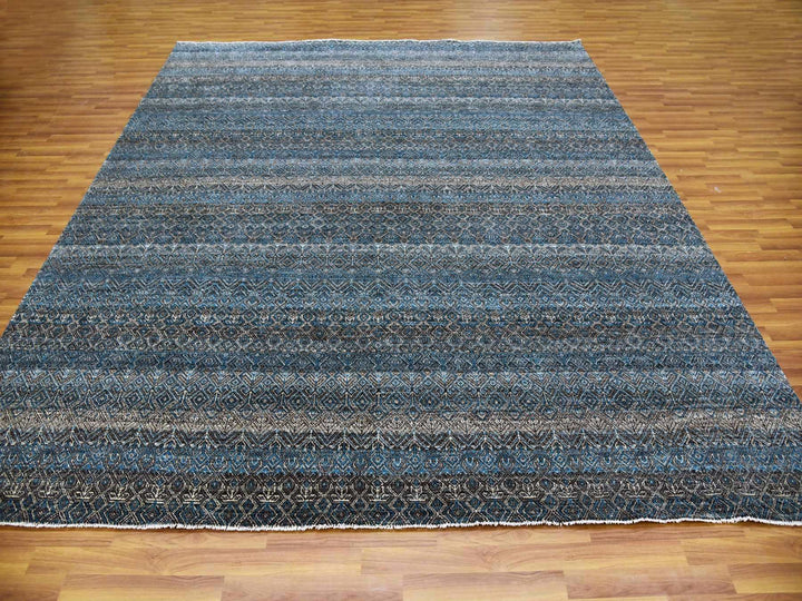 10'0" x 10'1" New Hand Knotted Blue Wool Square Oriental Rug - MOA10279462