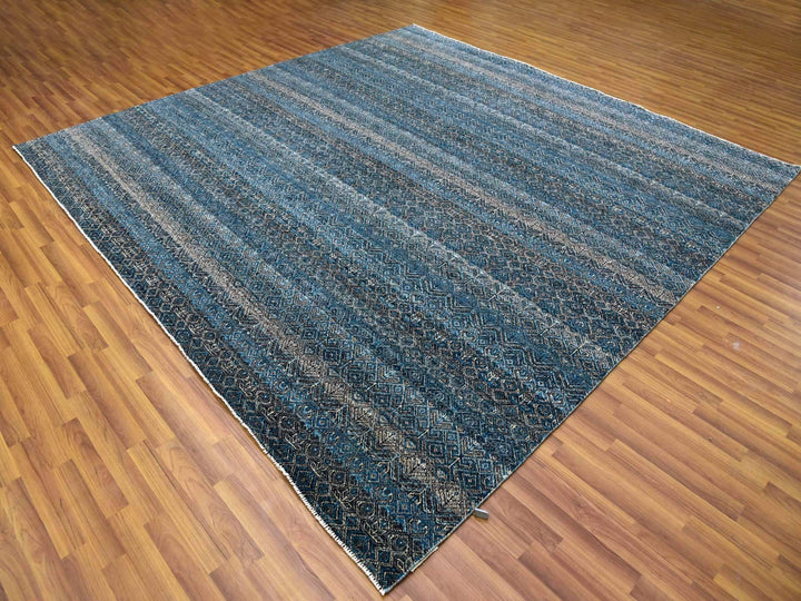 10'0" x 10'1" New Hand Knotted Blue Wool Square Oriental Rug - MOA10279462