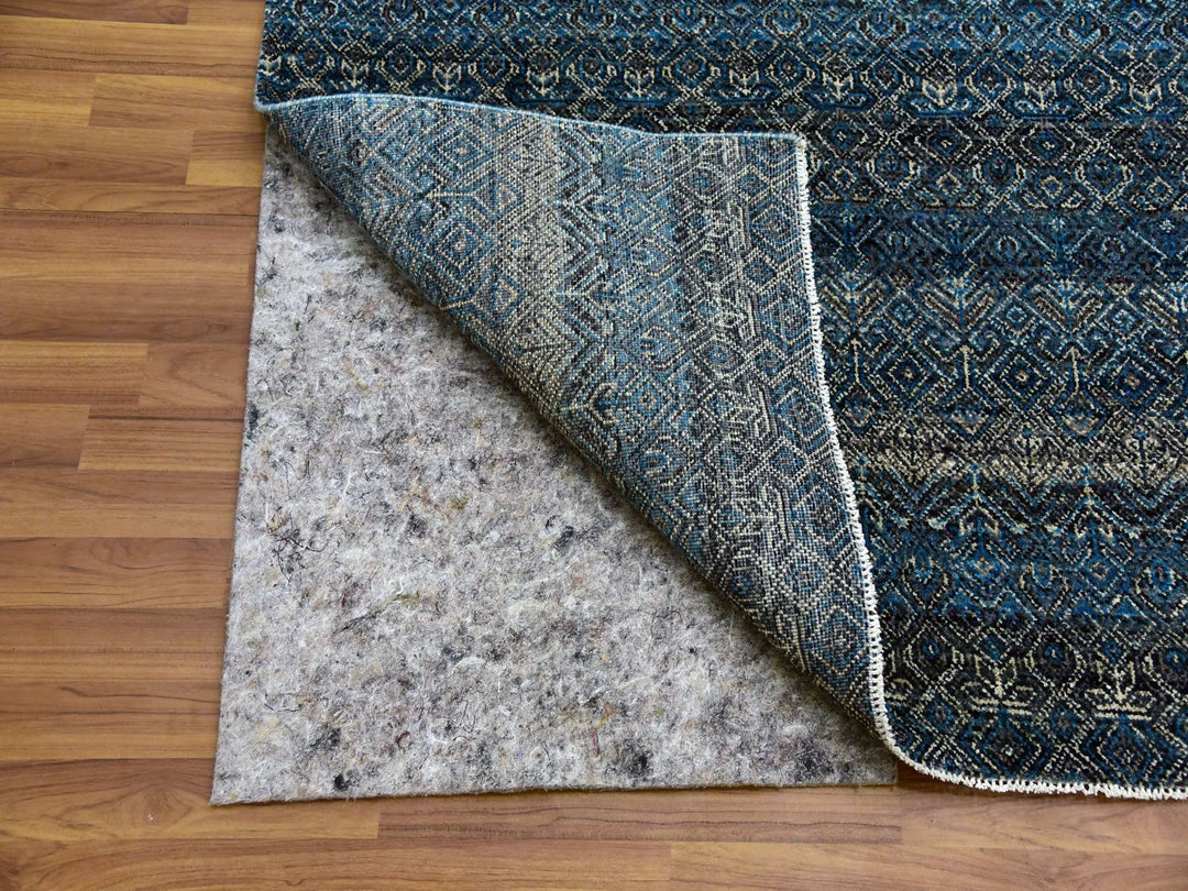 10'0" x 10'1" New Hand Knotted Blue Wool Square Oriental Rug - MOA10279462