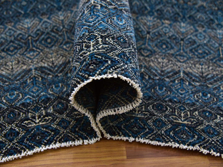 10'0" x 10'1" New Hand Knotted Blue Wool Square Oriental Rug - MOA10279462