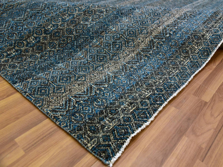 10'0" x 10'1" New Hand Knotted Blue Wool Square Oriental Rug - MOA10279462