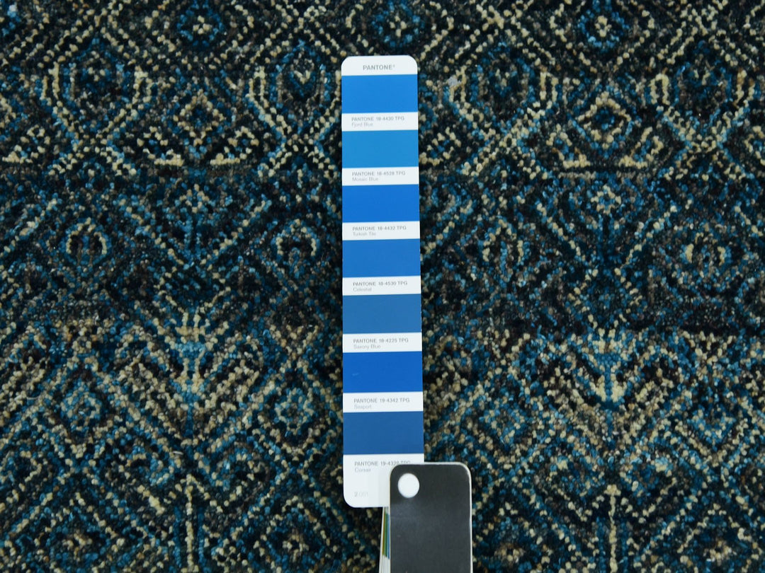 7'8" x 10'0" New Hand Knotted Blue Wool Rectangle Oriental Rug - MOA10279463