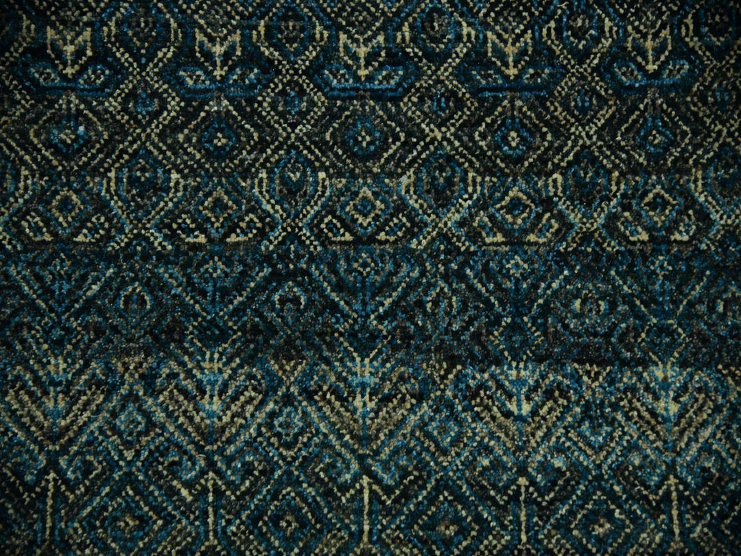 7'8" x 10'0" New Hand Knotted Blue Wool Rectangle Oriental Rug - MOA10279463