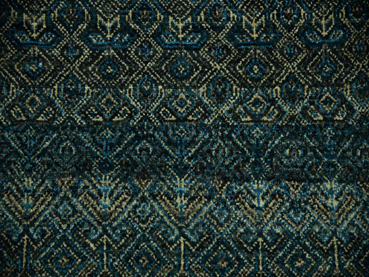 7'8" x 10'0" New Hand Knotted Blue Wool Rectangle Oriental Rug - MOA10279463