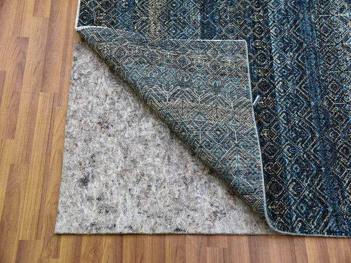 8'0" x 10'0" New Hand Knotted Blue Wool Rectangle Oriental Rug - MOA10279464