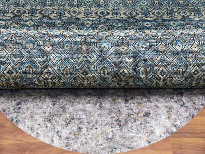 10'0" x 10'0" New Hand Knotted Blue Wool Round Oriental Rug - MOA10279465