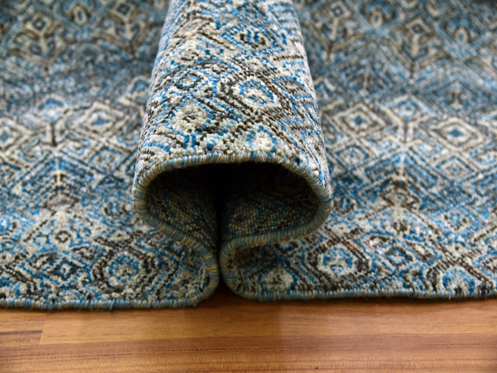 10'0" x 10'0" New Hand Knotted Blue Wool Round Oriental Rug - MOA10279465