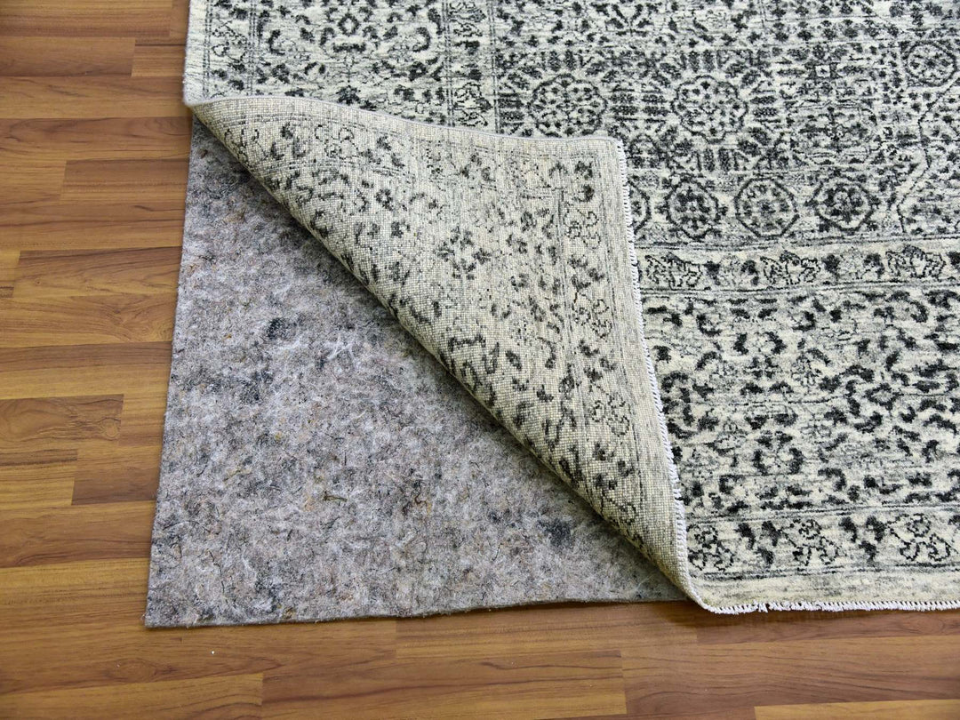 9'1" x 12'0" New Hand Knotted Ivory Wool Rectangle Oriental Rug - MOA10279469