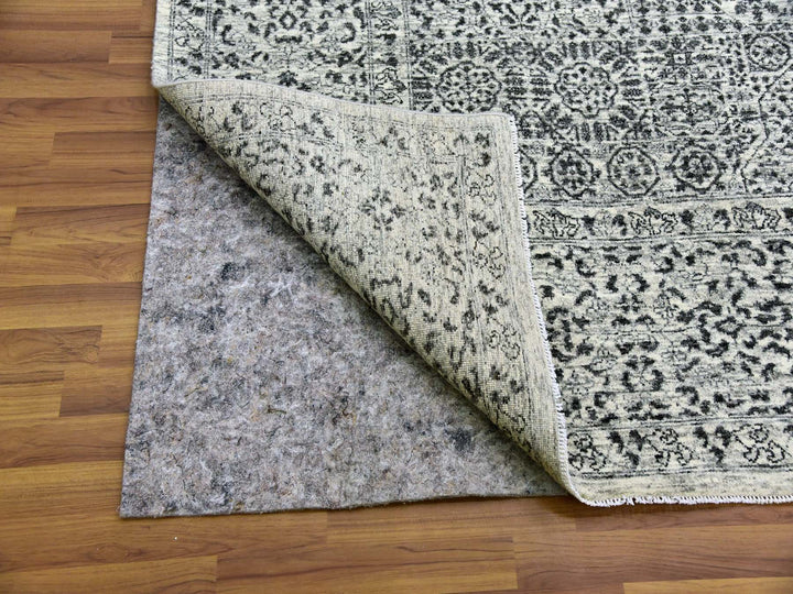 9'1" x 12'0" New Hand Knotted Ivory Wool Rectangle Oriental Rug - MOA10279469