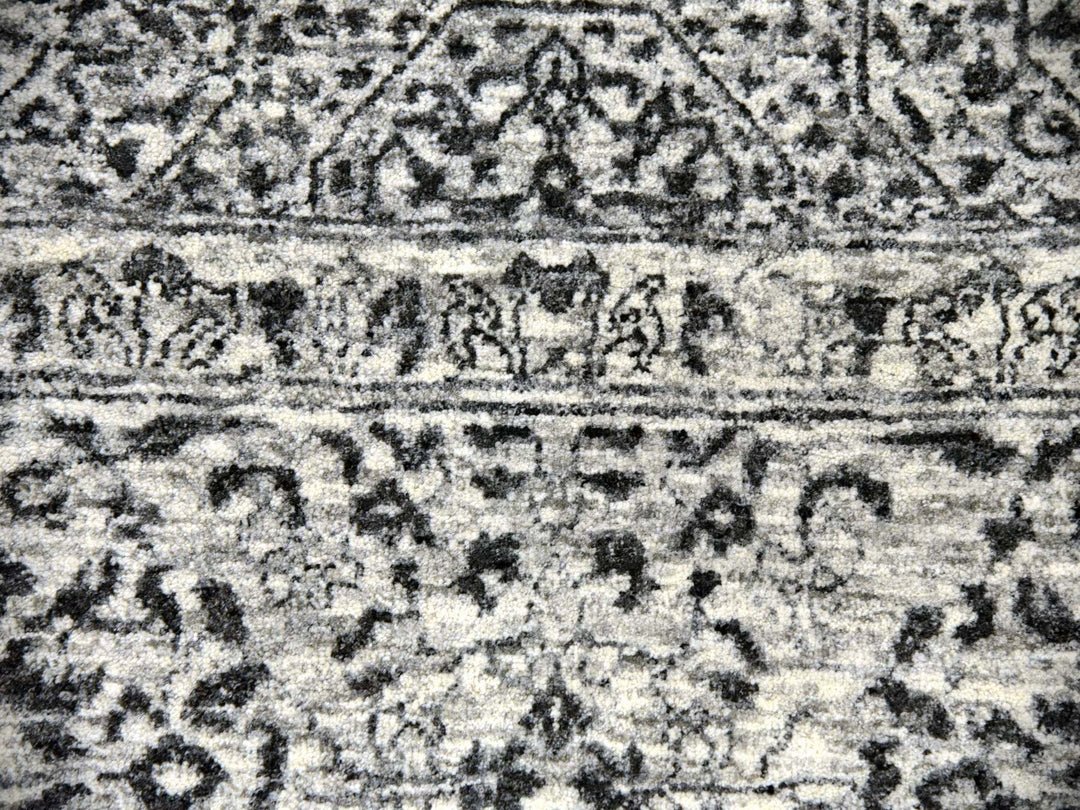 9'1" x 12'0" New Hand Knotted Ivory Wool Rectangle Oriental Rug - MOA10279469