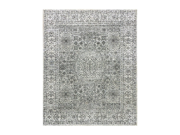 8'0" x 9'10" New Hand Knotted Ivory Wool Rectangle Oriental Rug - MOA10279471