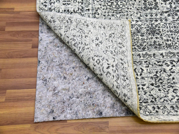 8'0" x 9'10" New Hand Knotted Ivory Wool Rectangle Oriental Rug - MOA10279471