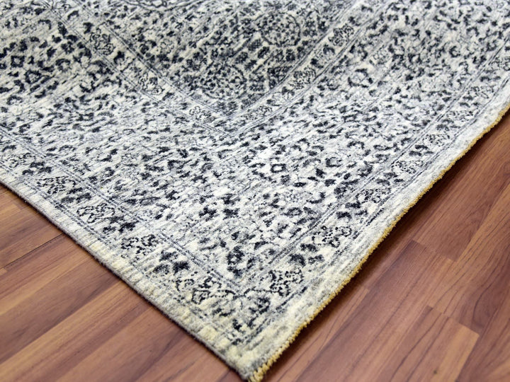 8'0" x 9'10" New Hand Knotted Ivory Wool Rectangle Oriental Rug - MOA10279471