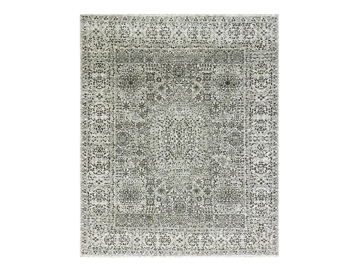 8'1" x 10'0" New Hand Knotted Ivory Wool Rectangle Oriental Rug - MOA10279472