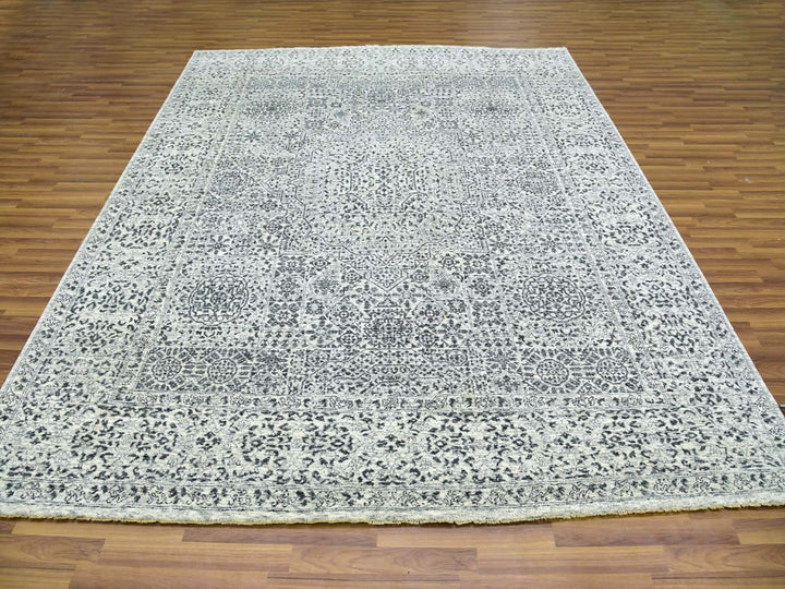 8'1" x 10'0" New Hand Knotted Ivory Wool Rectangle Oriental Rug - MOA10279472