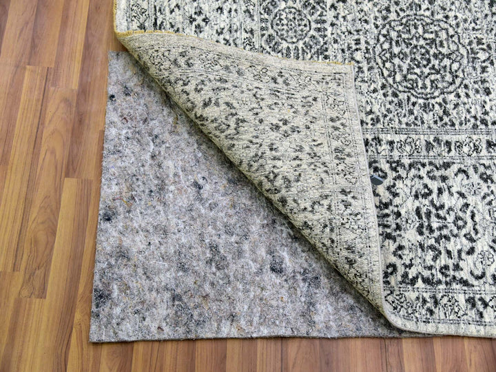 8'1" x 10'0" New Hand Knotted Ivory Wool Rectangle Oriental Rug - MOA10279472