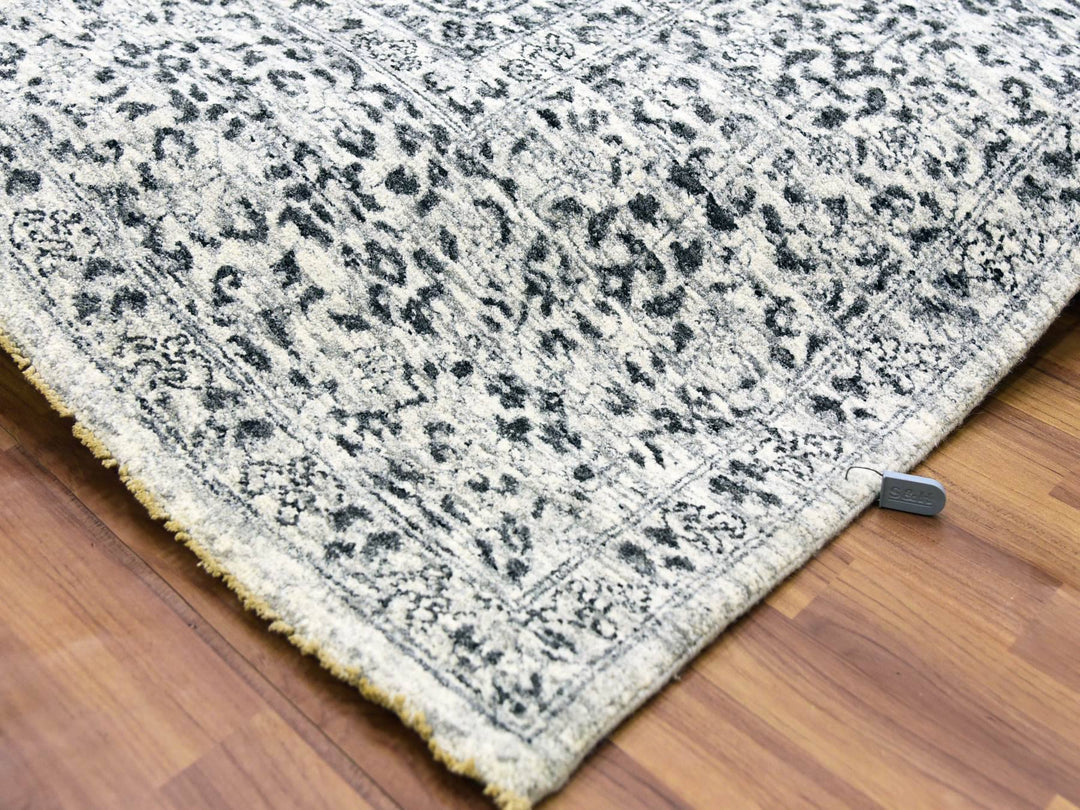 8'1" x 10'0" New Hand Knotted Ivory Wool Rectangle Oriental Rug - MOA10279472
