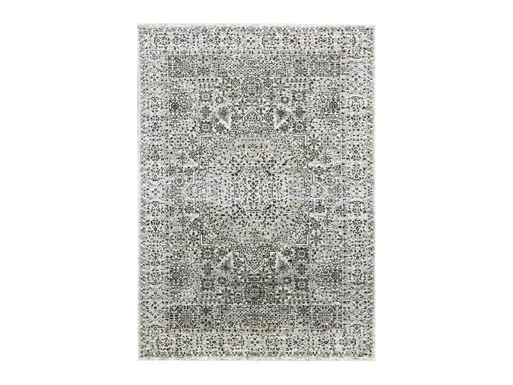 6'1" x 9'3" New Hand Knotted Ivory Wool Rectangle Oriental Rug - MOA10279473