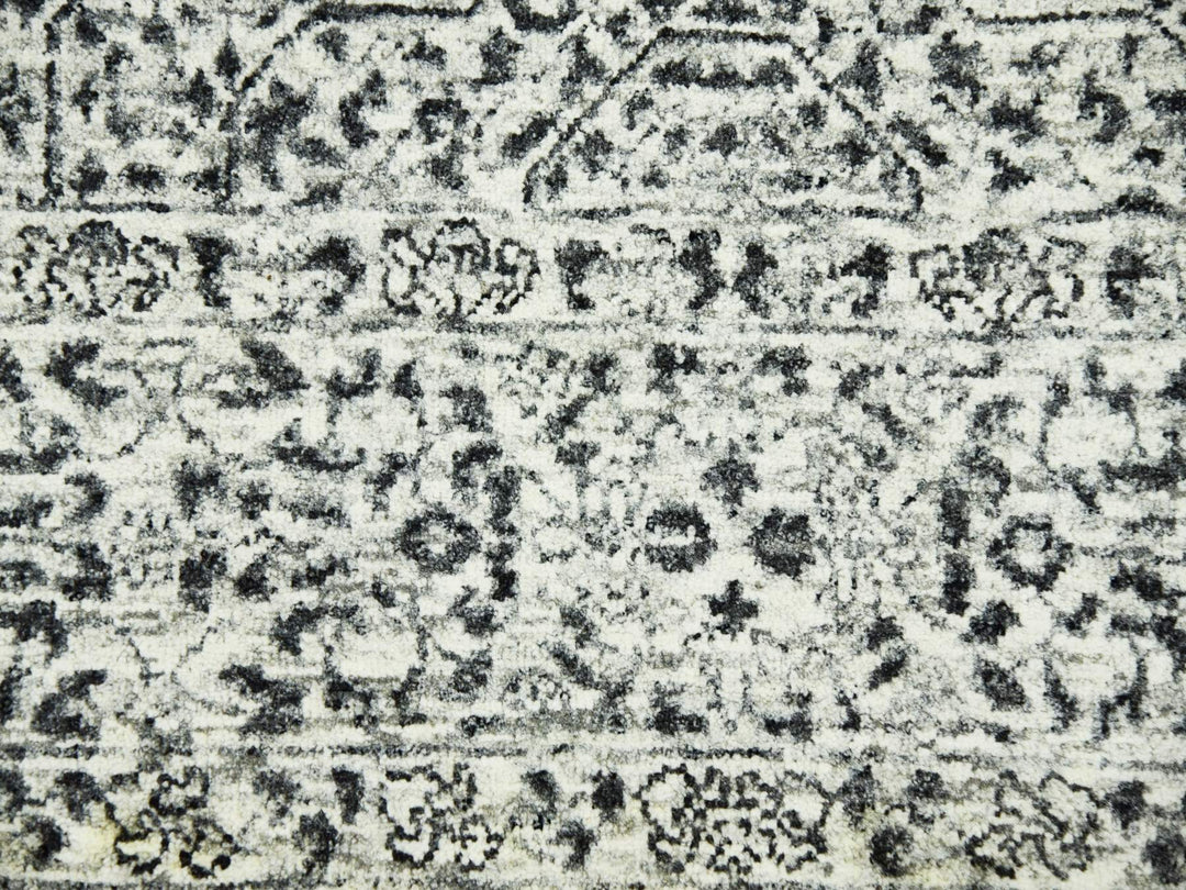 6'1" x 9'3" New Hand Knotted Ivory Wool Rectangle Oriental Rug - MOA10279473