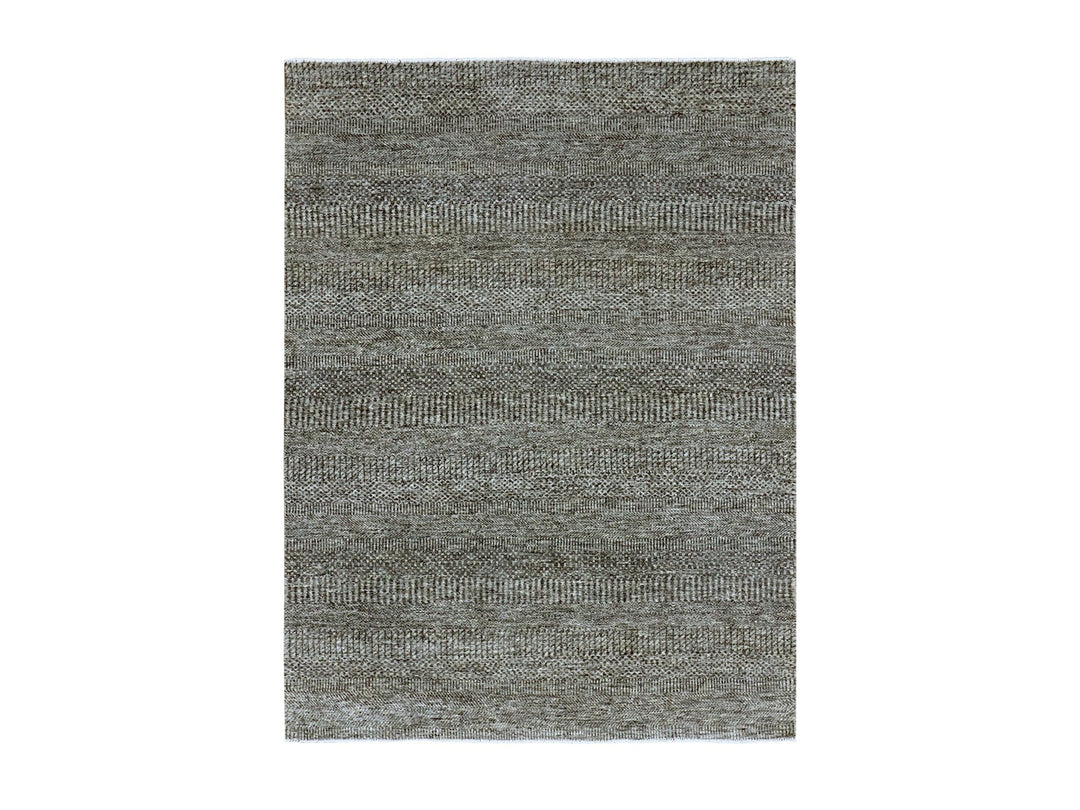 5'2" x 7'0" New Hand Knotted Grey Wool Rectangle Oriental Rug - MOA10279478