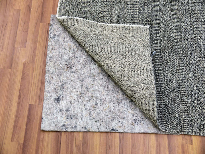 5'2" x 7'0" New Hand Knotted Grey Wool Rectangle Oriental Rug - MOA10279478