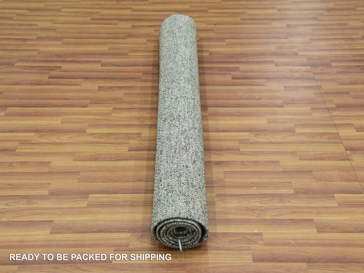 5'2" x 7'0" New Hand Knotted Grey Wool Rectangle Oriental Rug - MOA10279478