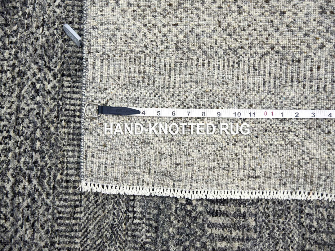5'2" x 7'0" New Hand Knotted Grey Wool Rectangle Oriental Rug - MOA10279478