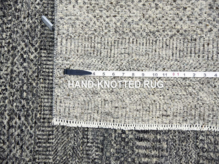 5'2" x 7'0" New Hand Knotted Grey Wool Rectangle Oriental Rug - MOA10279478