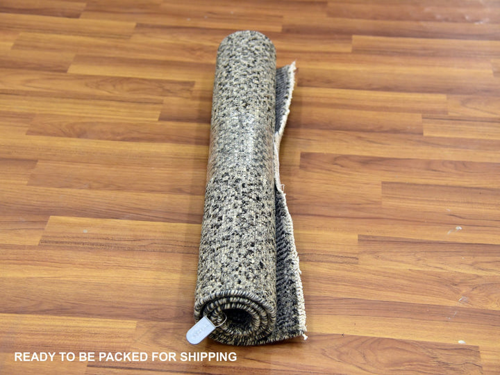 2'1" x 3'0" New Hand Knotted Grey Wool Rectangle Oriental Rug - MOA10279483