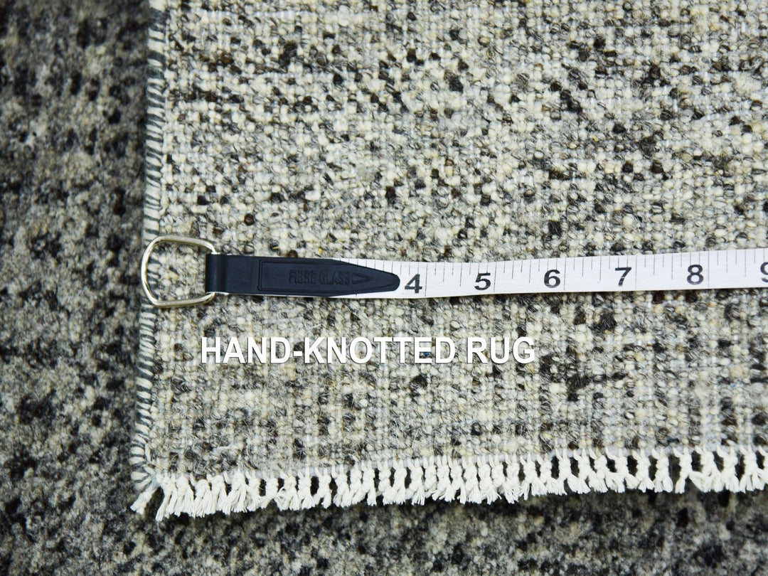 2'1" x 3'0" New Hand Knotted Grey Wool Rectangle Oriental Rug - MOA10279483