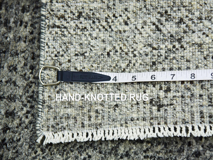 2'1" x 3'0" New Hand Knotted Grey Wool Rectangle Oriental Rug - MOA10279483