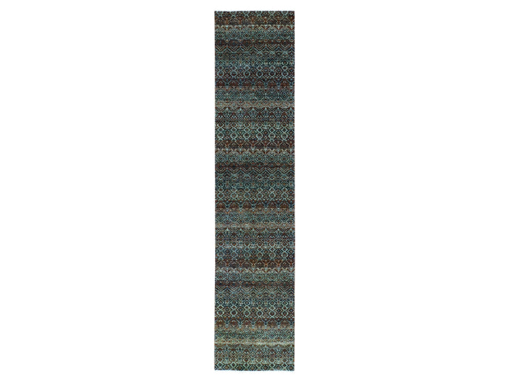 2'6" x 12'0" New Hand Knotted Brown Wool Runner Oriental Rug - MOA10279487