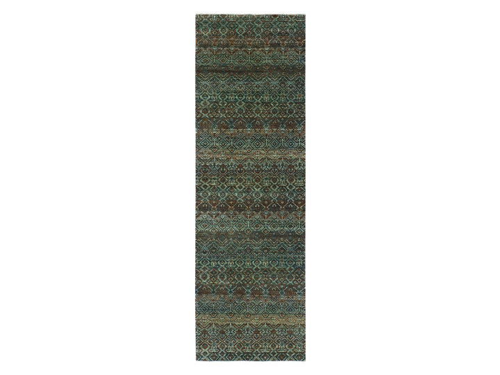 2'6" x 8'0" New Hand Knotted Brown Wool Runner Oriental Rug - MOA10279492