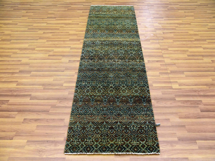 2'6" x 8'0" New Hand Knotted Brown Wool Runner Oriental Rug - MOA10279492