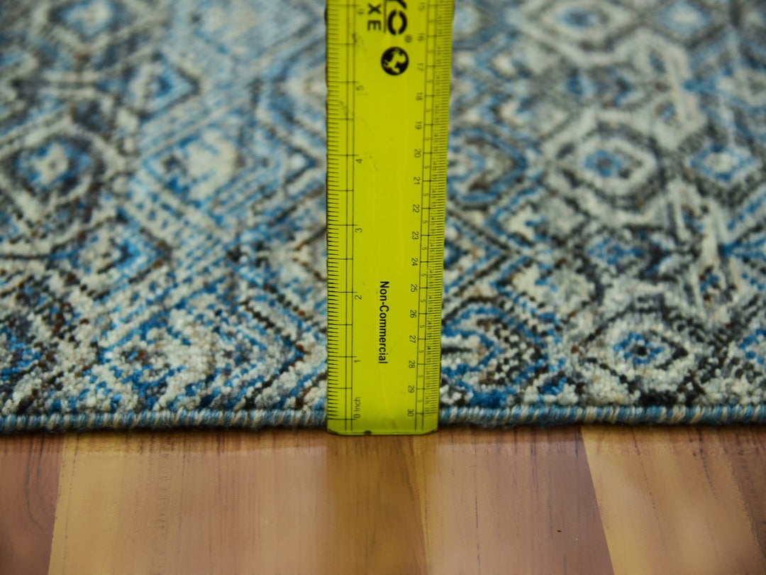 2'6" x 10'0" New Hand Knotted Blue Wool Runner Oriental Rug - MOA10279493