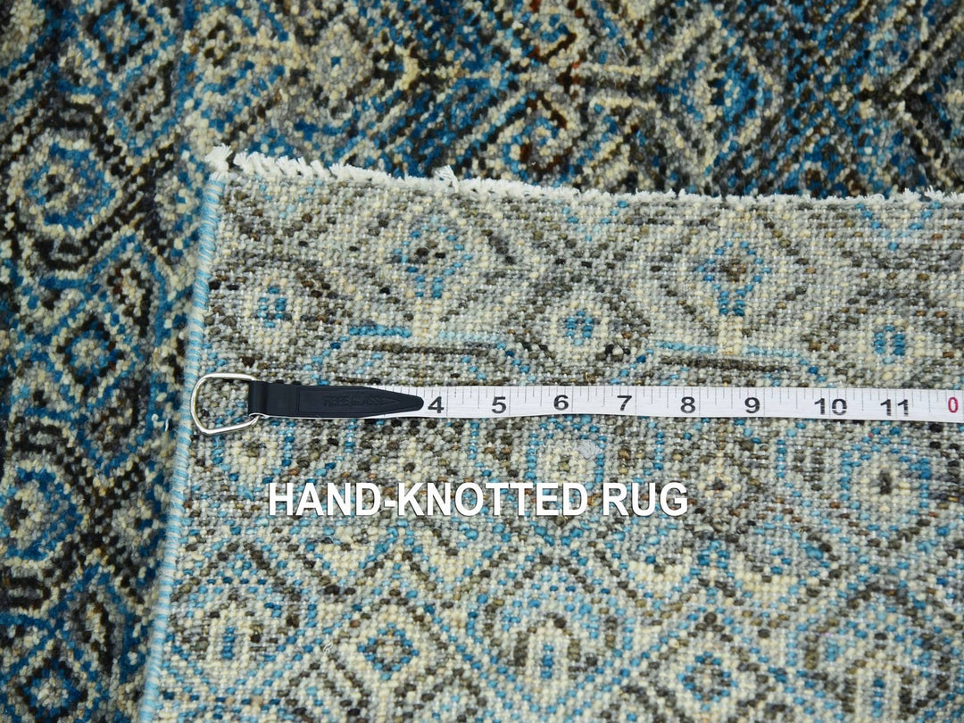 2'6" x 10'0" New Hand Knotted Blue Wool Runner Oriental Rug - MOA10279493