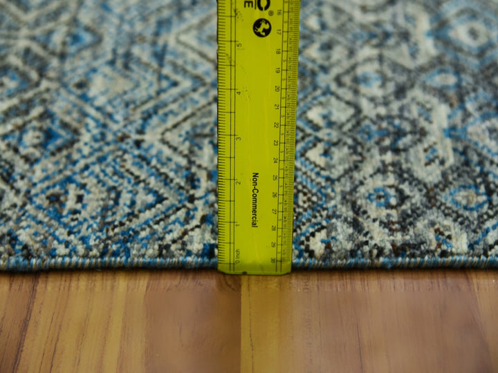 2'6" x 10'0" New Hand Knotted Blue Wool Runner Oriental Rug - MOA10279494
