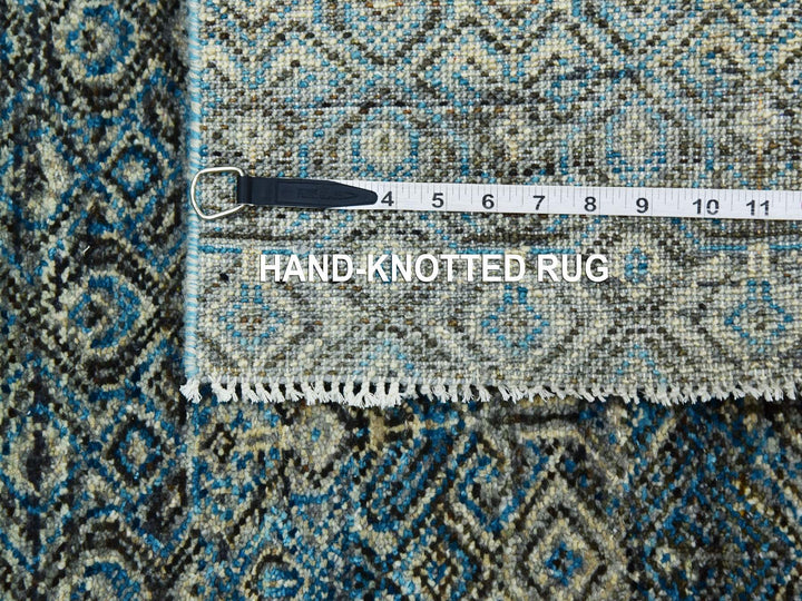 2'6" x 10'0" New Hand Knotted Blue Wool Runner Oriental Rug - MOA10279494