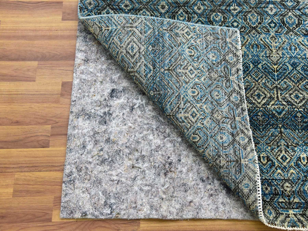 2'6" x 12'0" New Hand Knotted Blue Wool Runner Oriental Rug - MOA10279495