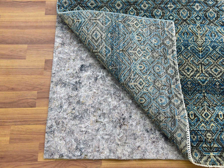 2'6" x 12'0" New Hand Knotted Blue Wool Runner Oriental Rug - MOA10279495