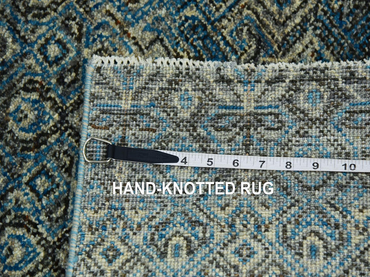 2'6" x 12'0" New Hand Knotted Blue Wool Runner Oriental Rug - MOA10279495