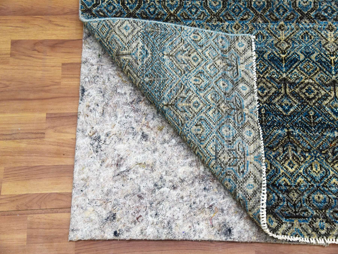 2'6" x 6'2" New Hand Knotted Blue Wool Runner Oriental Rug - MOA10279497