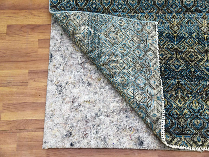 2'6" x 6'2" New Hand Knotted Blue Wool Runner Oriental Rug - MOA10279497