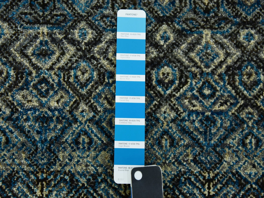 2'6" x 6'2" New Hand Knotted Blue Wool Runner Oriental Rug - MOA10279497
