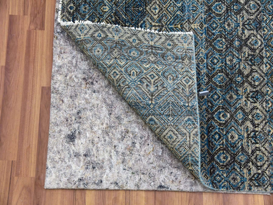 2'6" x 6'1" New Hand Knotted Blue Wool Runner Oriental Rug - MOA10279498