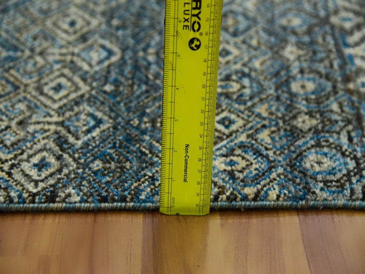 2'6" x 6'1" New Hand Knotted Blue Wool Runner Oriental Rug - MOA10279498