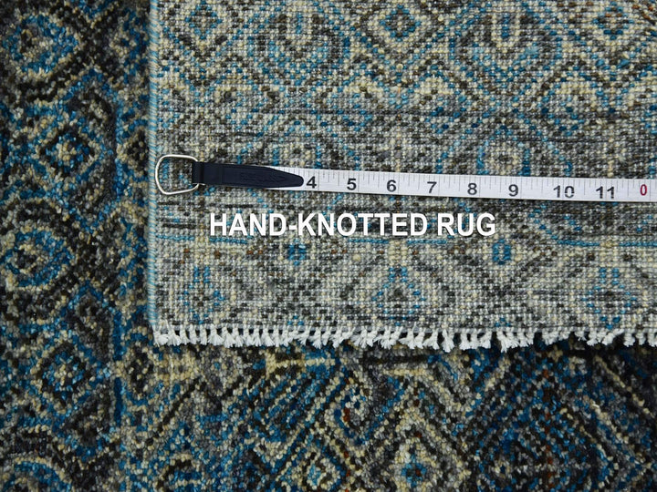 2'6" x 6'1" New Hand Knotted Blue Wool Runner Oriental Rug - MOA10279498