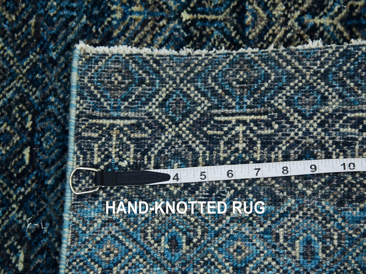 2'5" x 12'0" New Hand Knotted Blue Wool Runner Oriental Rug - MOA10279499